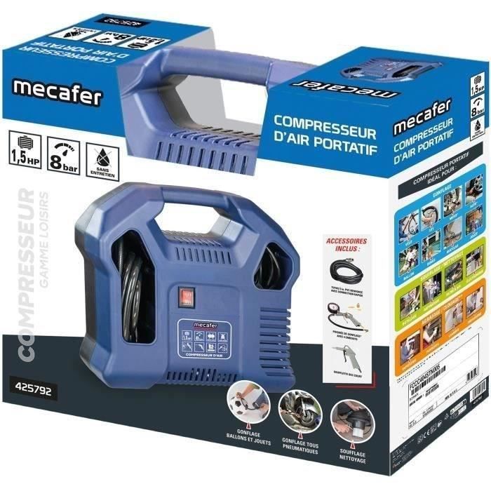Compresseur sans cuve - MECAFER - 425792 - Bleu - 1,5 HP - 8 bars