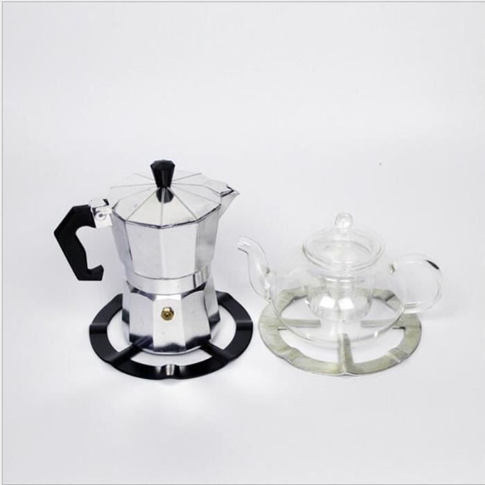 Ustensiles de cuisine Couvercles,Support Portable cuisinière réducteur cuisinière à gaz accessoires durables cafetière - Type black