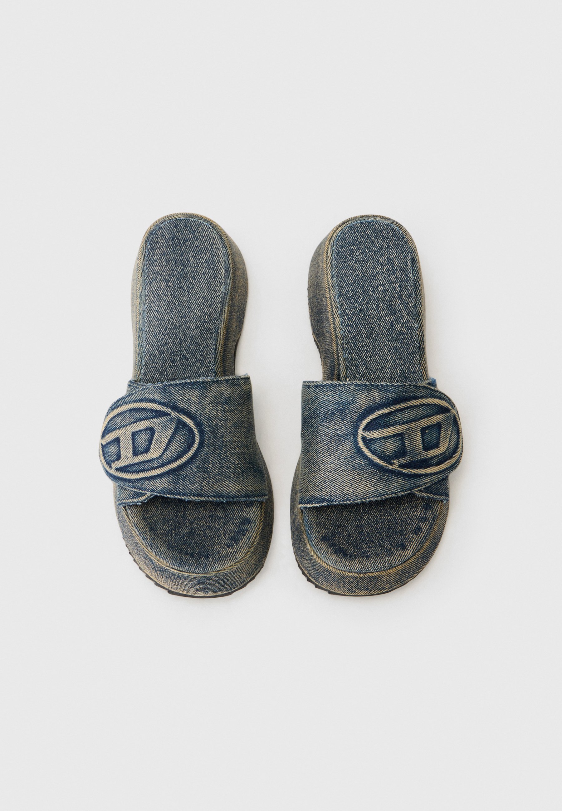 Diesel OVAL - Ciabatte con tacco - blu