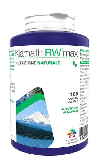 NUTRIGEA Klamath Rw Max Voedingssupplement met algen 180 capsules Fysieke en mentale vermoeidheid