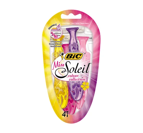 BIC Miss Soleil Colour Collection jednorazowe maszynki do golenia dla kobiet 4 sztuki