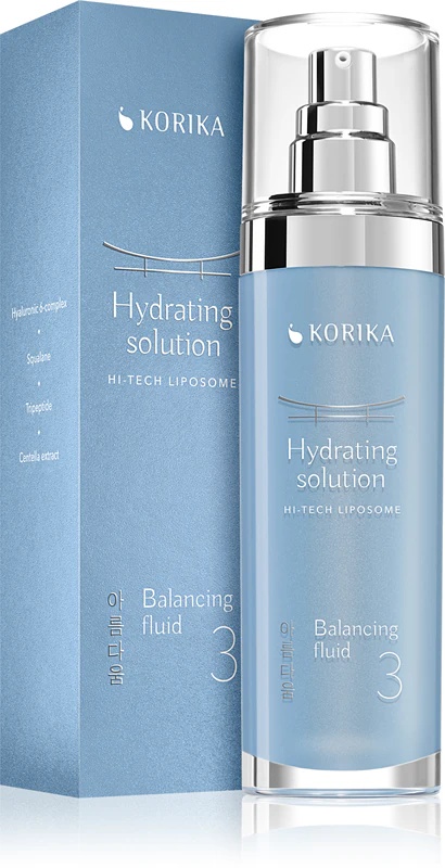 KORIKA HI-TECH LIPOSOME Drėkinamasis tirpalas Balansuojantis skystis Lengva drėkinamoji emulsija
