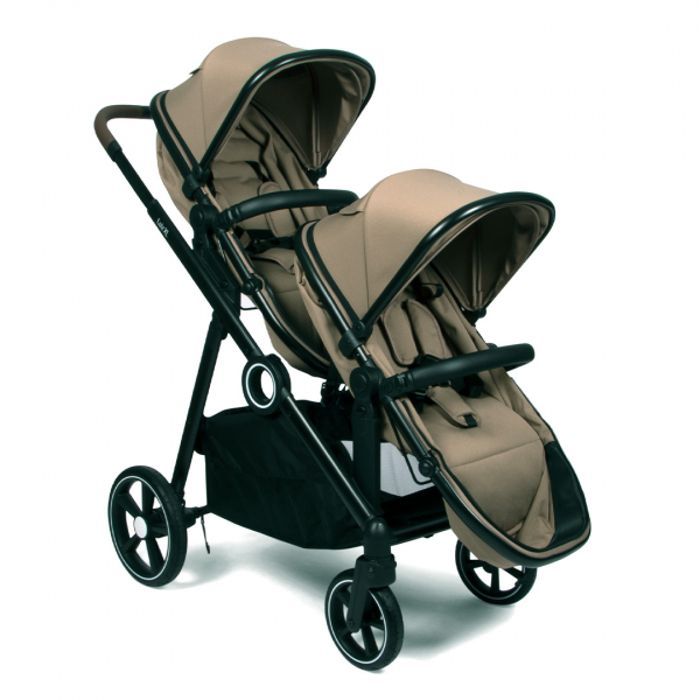 Baninni Luiz XL Double Stroller Taupe – Innovative Solution with Extra Spacious Convertible Seats from Birth to 22 kg