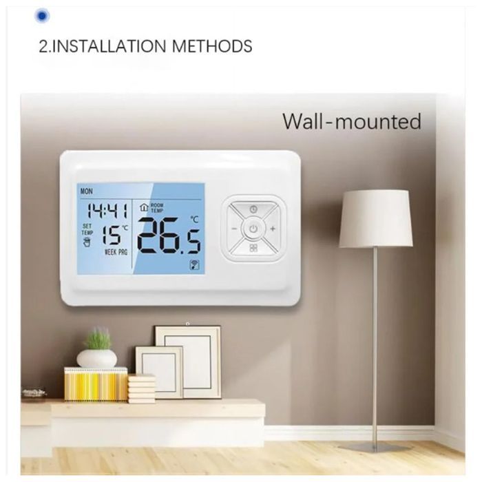 Thermostat Connecté sans Fil, Thermostat Connecte et Intelligent WiFi, Programmable Thermostat Chaudiere Gaz, Commande Vocale