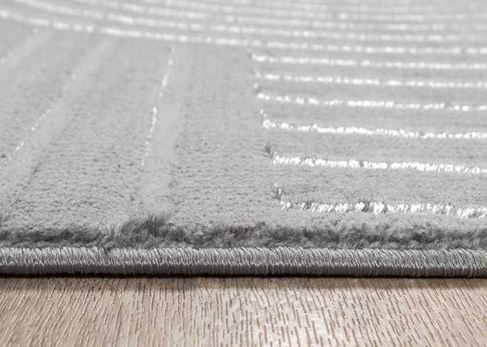 Alfombra para salón - The Carpet - Knight - Terciopelo suave - Efecto 3D - Detalles brillantes Gris - 240x340 cm