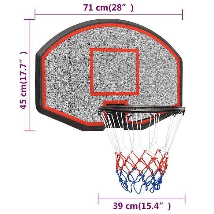 Tablero de baloncesto vidaXL negro 71x45x2 cm Polietileno, aro de baloncesto, tablero 93667