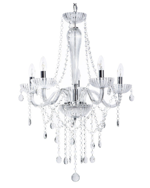 Żyrandol lampa wisząca szklana przeźroczysta