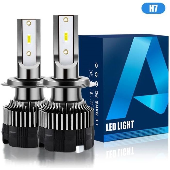 2 bombillas LED H7 de 120 W y 20000 lúmenes para faros delanteros de coche, luz blanca de 6500 K, resistentes a chips CSP, IP67 a prueba de agua.