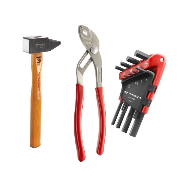 Caisse à outils - FACOM - TBX1M.PB + 20 outils - 5 Tournevis Protwist + 9 Clés mâles + 4 Clés à fourche + Marteau rivoir + Pince
