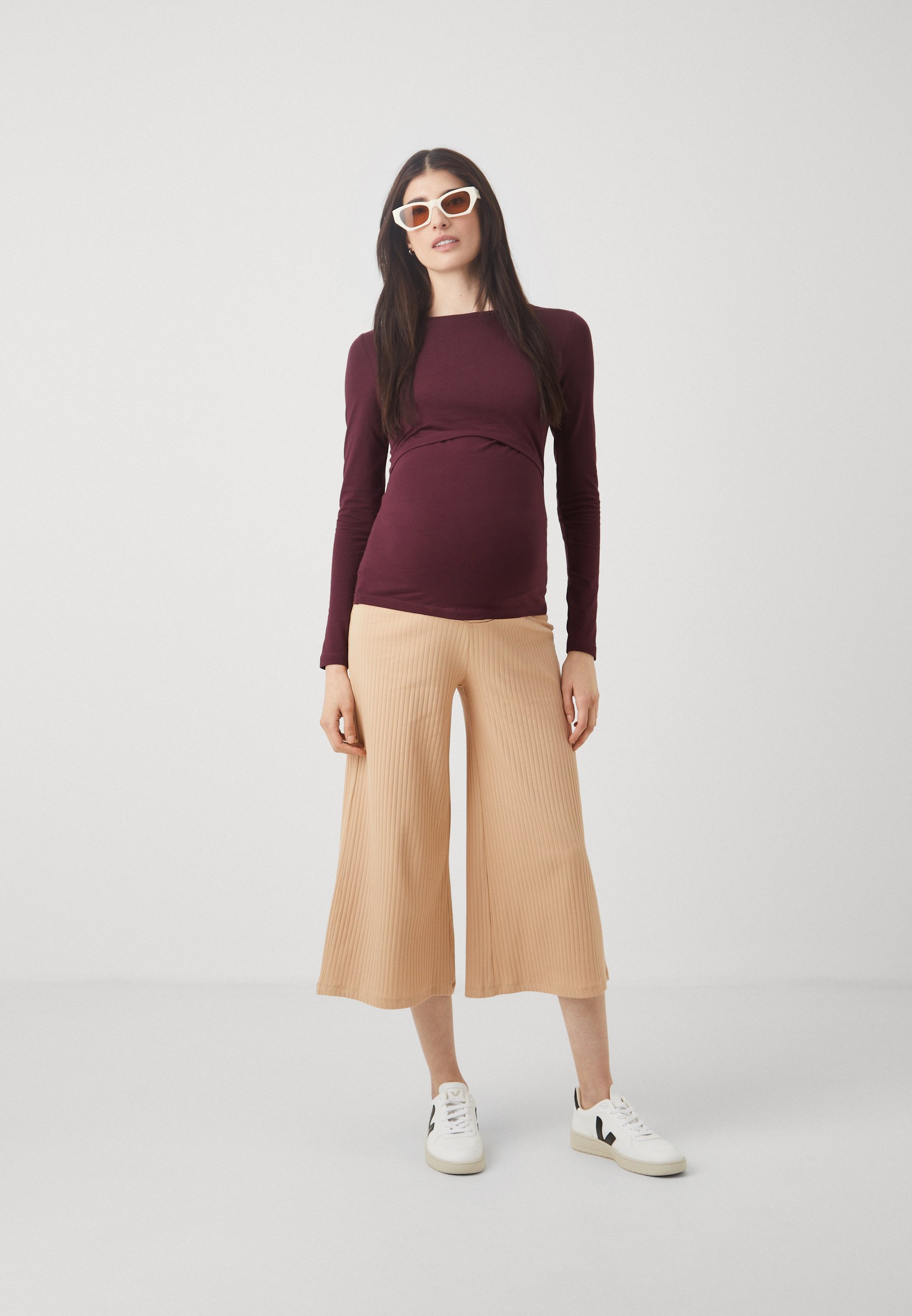 Anna Field MAMA BORSTING TOP MET LANGE MOUWEN (2-PACK) - Top met lange mouwen - zwart/bordeaux
