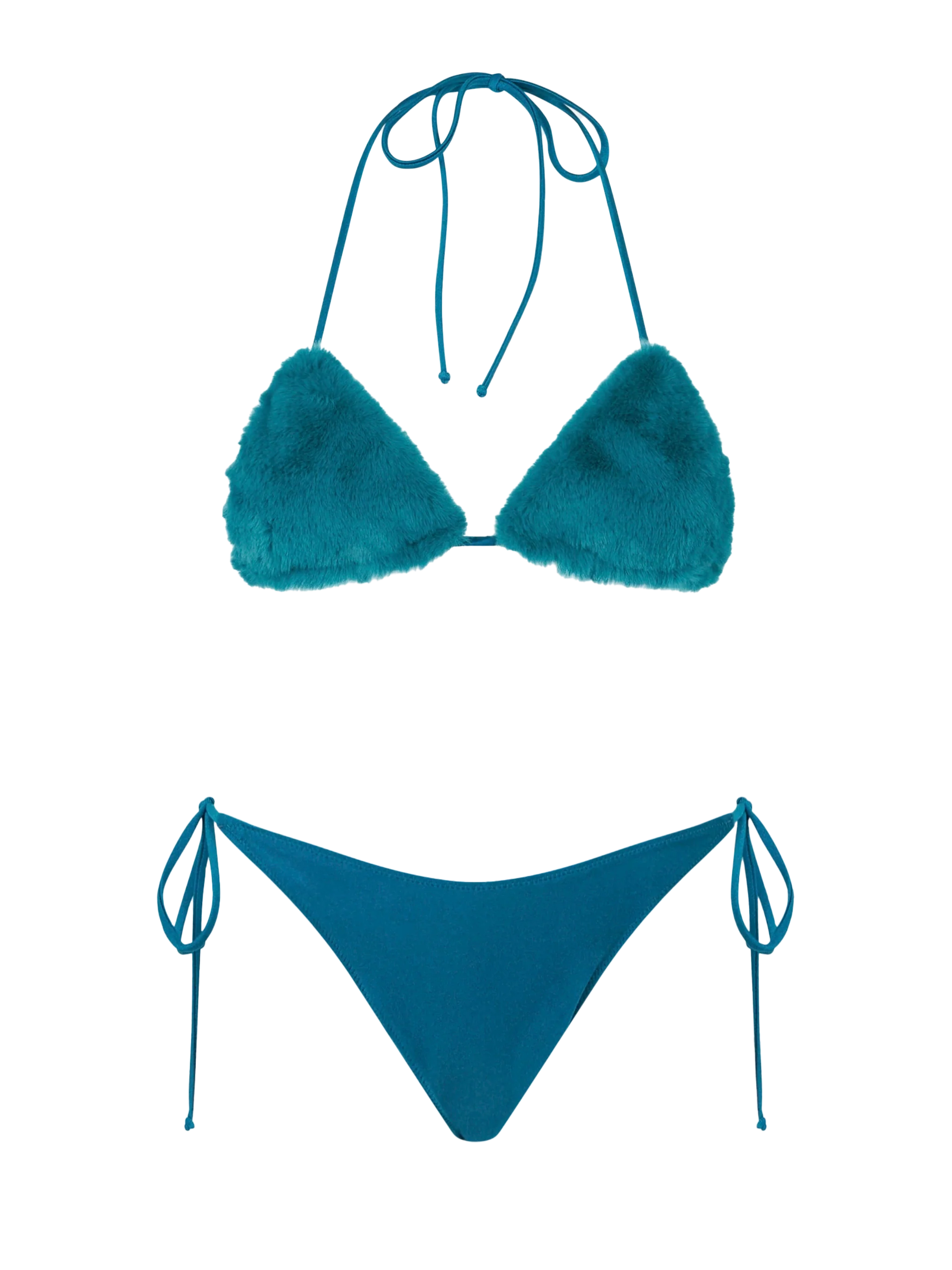 Aqua groene driehoekige bikinitop voor dames