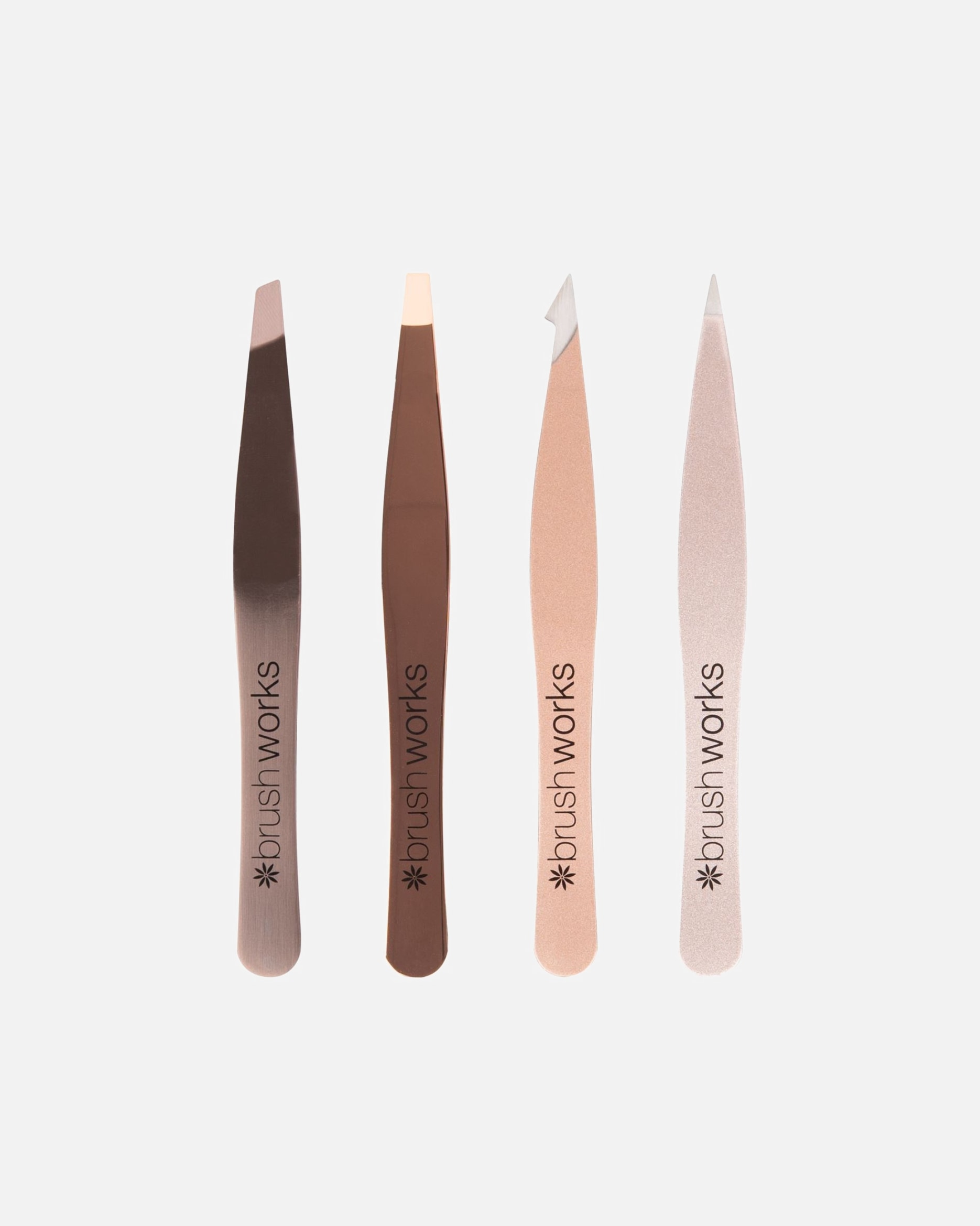 Brushworks Set 4 Pinces à Epiler HD Edition Gold