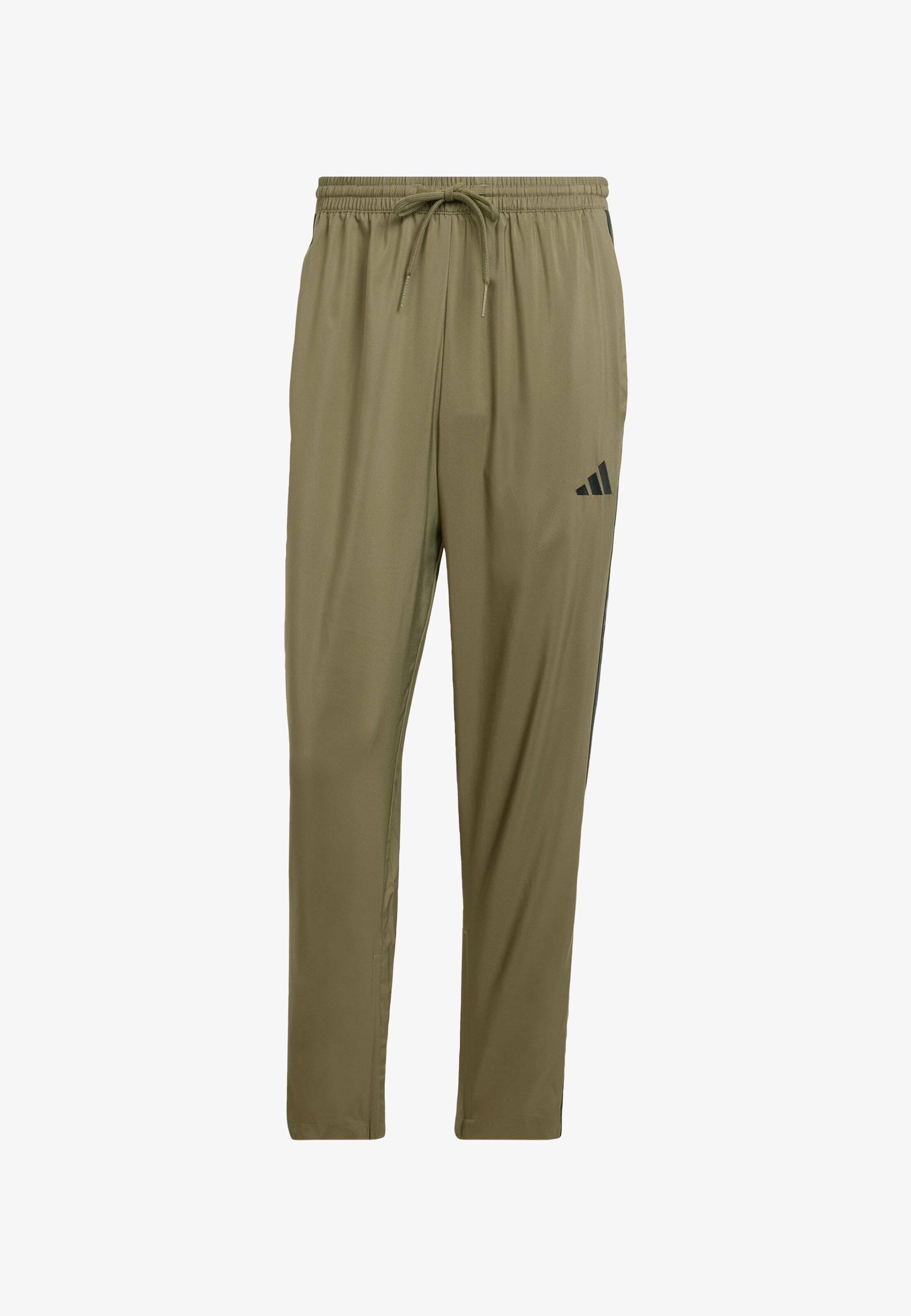 adidas Sportswear ESSENTIALS 3-STRIPES STANFORD OPEN HEM - Trainingsbroek - olijfgroen strata zwart