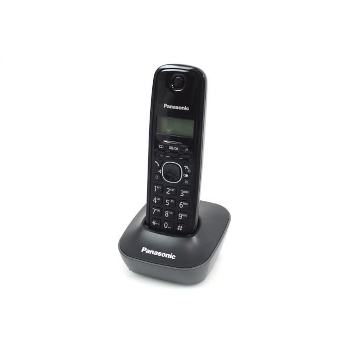 Téléphone Sans Fil Panasonic KX-TG1611FRH – DECT avec Répondeur et Écran LCD