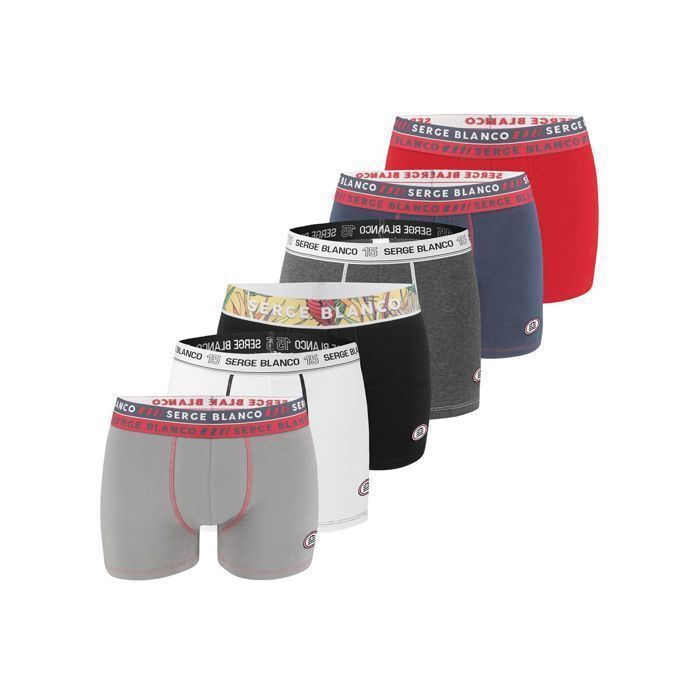 Serge Blanco Boxers suprise coton Lot de 6 Homme