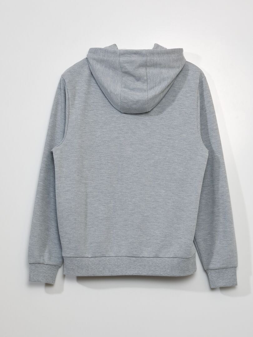 Katoenen piqué sweatshirt - GRIJS