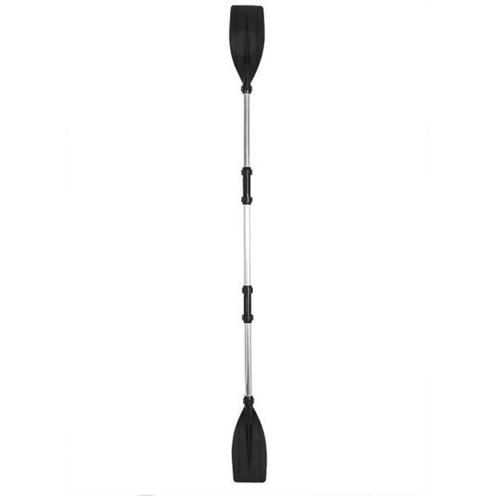 Remo para kayak - Aluminio, desmontable - Ligero - 126 cm - Negro y plata