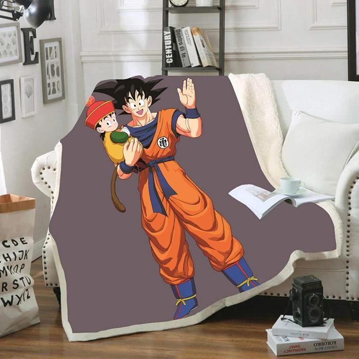 Couverture et plaid Dragon Ball Super Saiyan 3D - Multicolore - 100x150cm - Flanelle douce et facile à nettoyer
