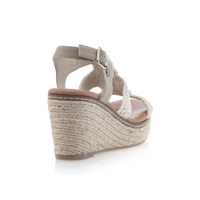 Beige Espadrilles für Damen mit Seilsohlen
