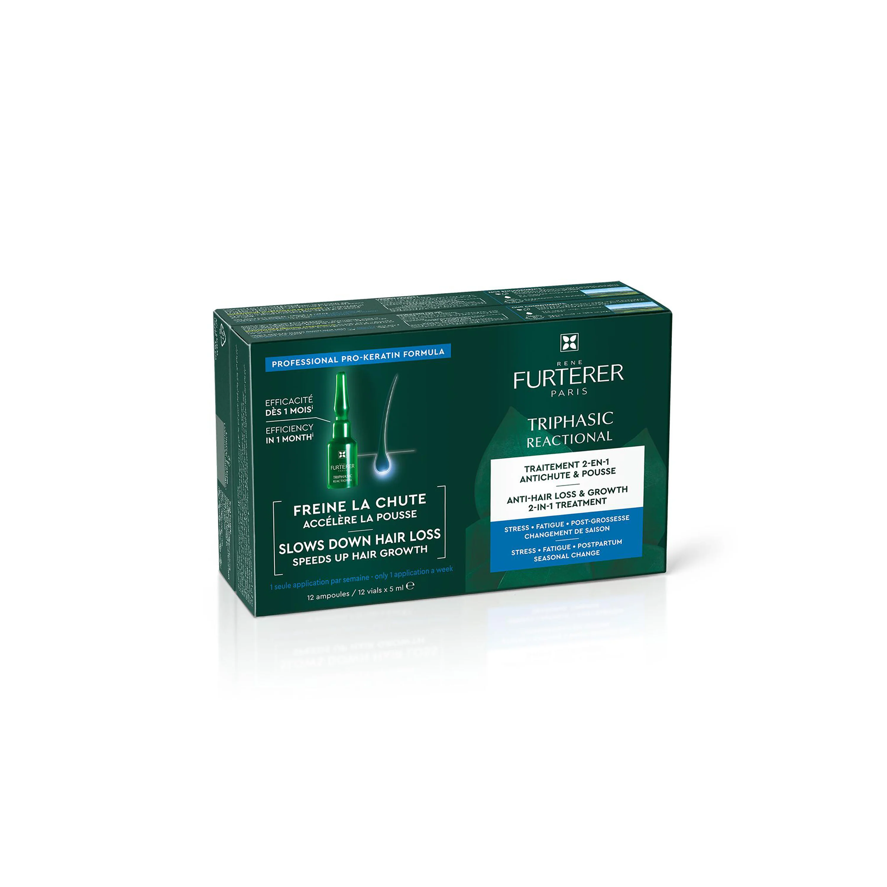Triphasic Triphasic reactional - Trattamento 2-in-1 Anticaduta & Crescita - Caduta Reazionale - Trattamento Anticaduta Capelli
