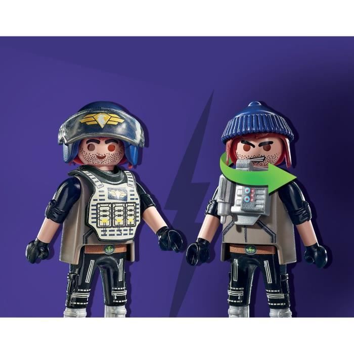 PLAYMOBIL 71147 Quad transformable de bandit, Les policiers Unité d'élite, City Action, Dès 5 ans