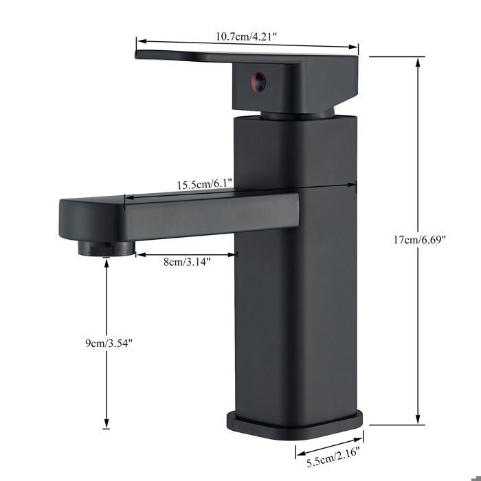 Rubinetto da bagno nero, miscelatore monocomando per lavabo, rubinetto moderno con erogazione di acqua calda e fredda, G3/8