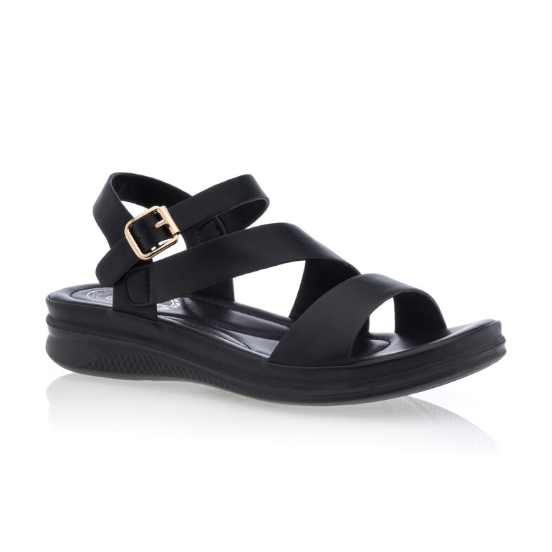 Svarte sandaler / sko med åpen tå til dame