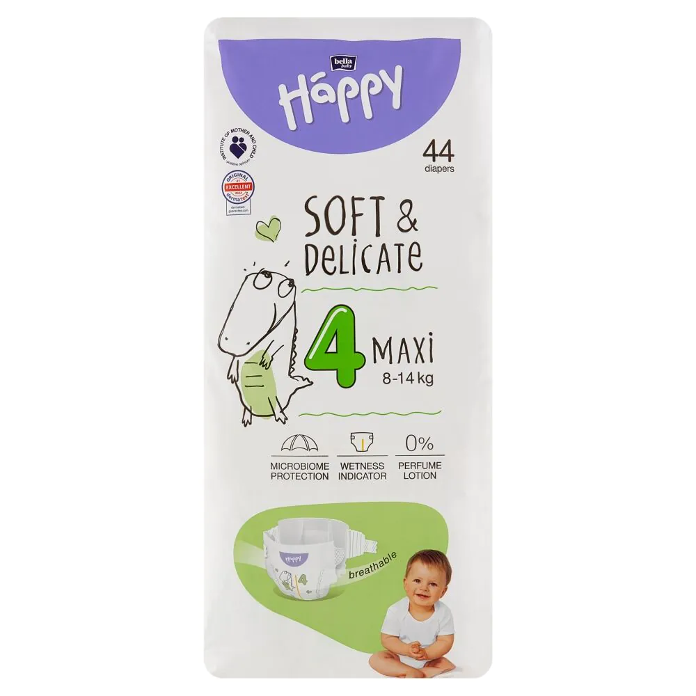 Bella Baby Happy Soft & Delicate Pieluszki Maxi 44 szt.