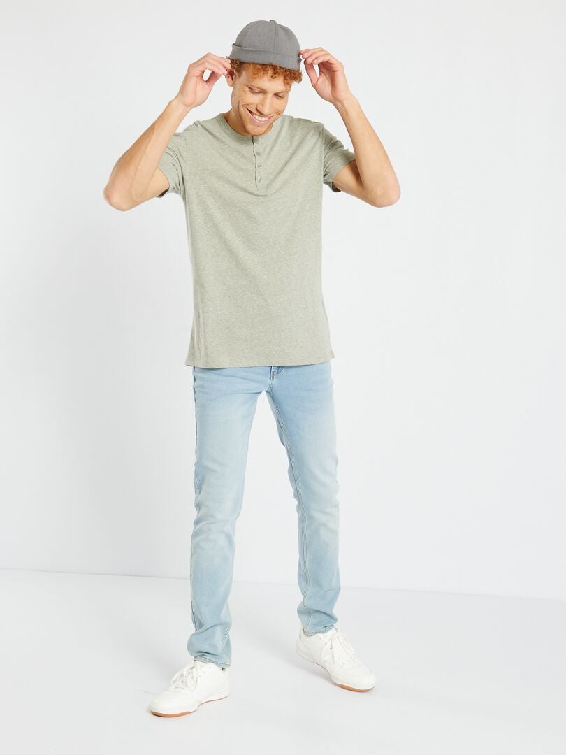 T-shirt met gemêleerd effect - Grijs