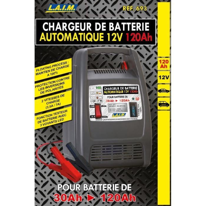 CARGADOR AUTOMÁTICO DE BATERÍAS DE 12V 120AH (10A)