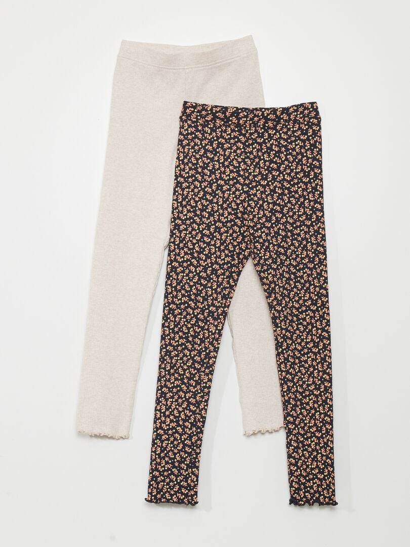 Conjunto de 2 leggings caneladas - AZUL
