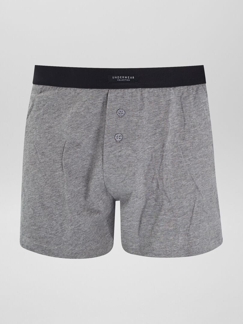 Conjunto de 3 cuecas boxer de cor sólida - CINZA