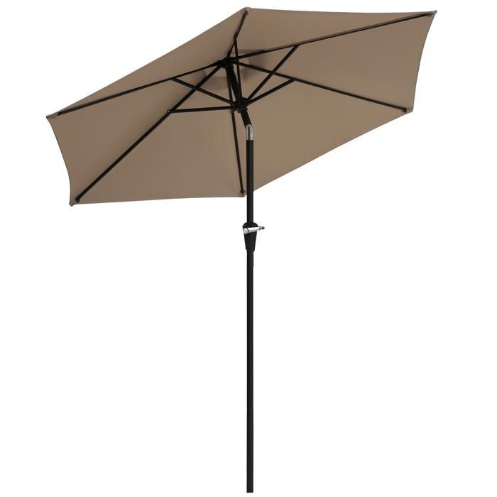 Outsunny - Parasol - Metaal - 230x230x216cm - Beige