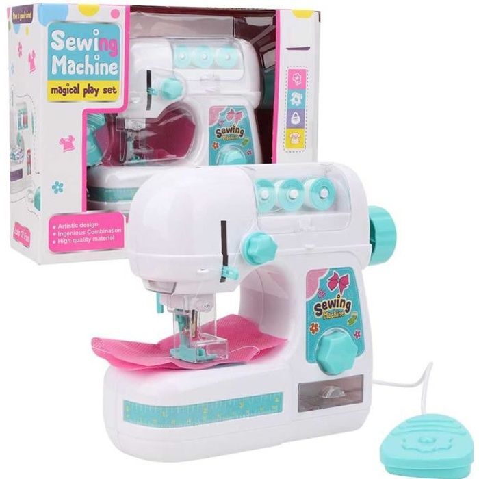 Máquina de coser eléctrica de tamaño mediano, juguete educativo, juguete interesante para niños.