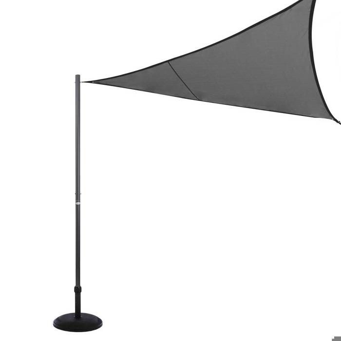 Mât de fixation pour voile d'ombrage graphite 50mm en acier traité époxy - Hespéride