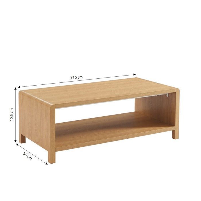 Mesa de centro UTICA con efecto roble - Madera