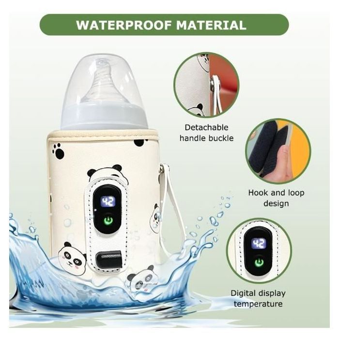 Portable Baby Bottle Warmer, USB Baby Bottle Warmer with Digital Display, 21 Temperature Settings, Car Baby Bottle Warmer, Travel Baby Bottle Warmer