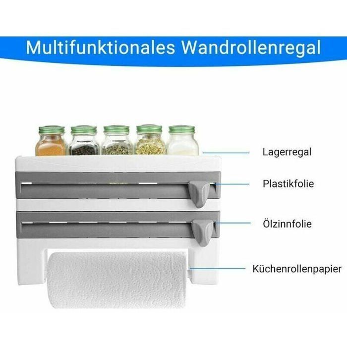 Dispenser per fogli di alluminio e pellicola trasparente, lame affilate, supporto per riporli, 15,35 x 3,94 x 9,45 pollici