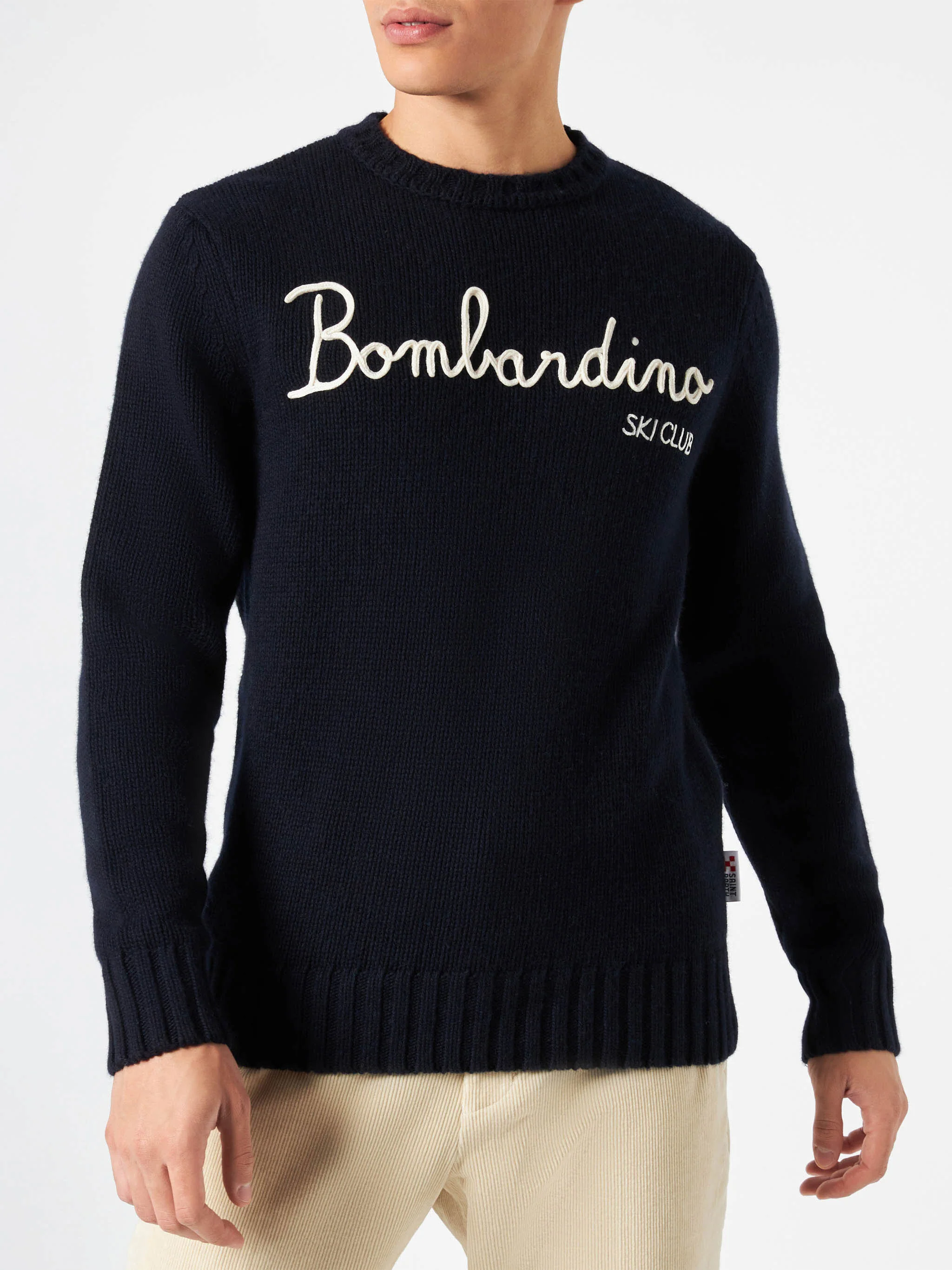 Geborduurde trui van kasjmierblend van Bombardino Ski Club