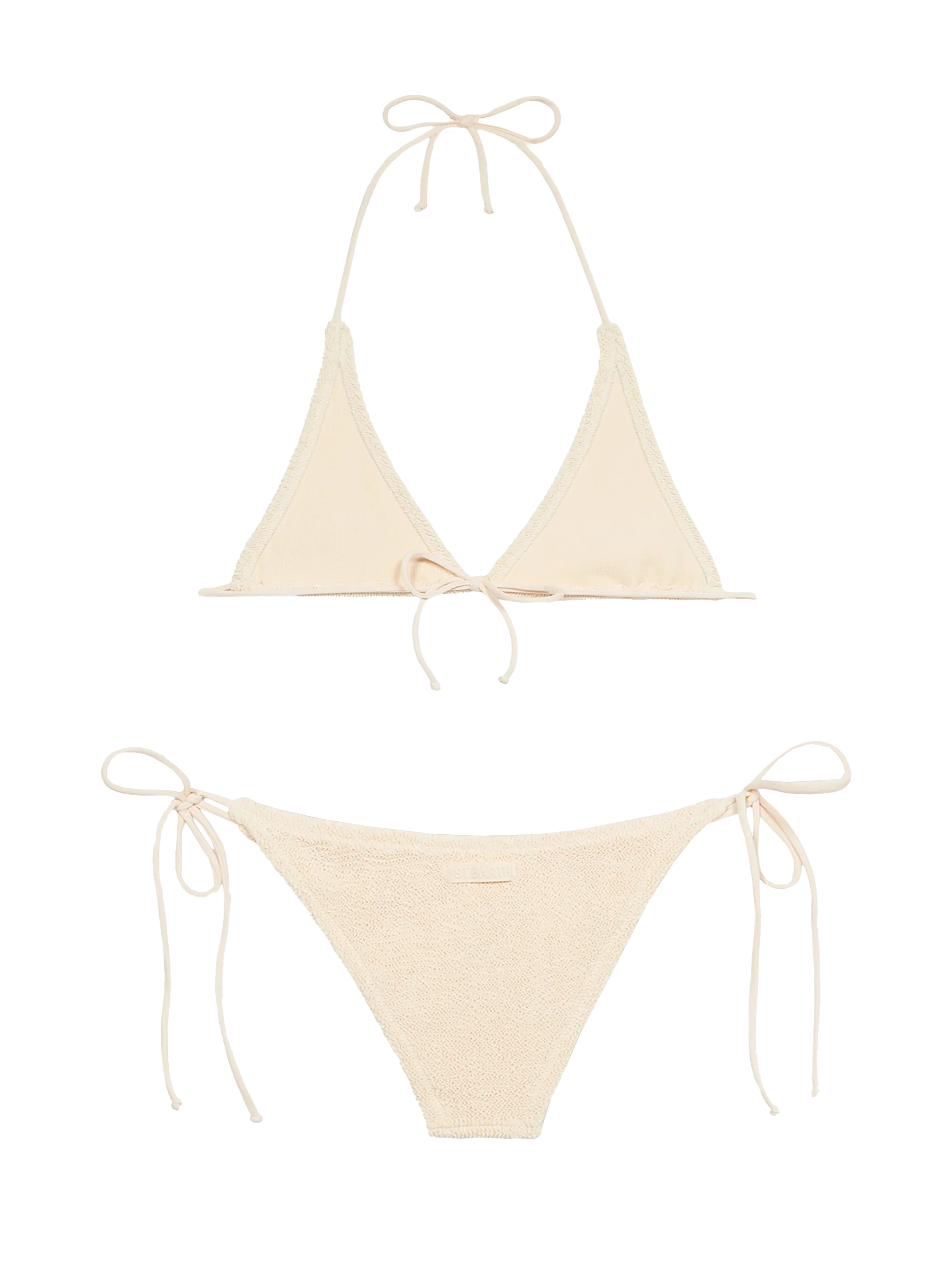 Bikini a triangolo crema crinkle da donna Guiana Marielle