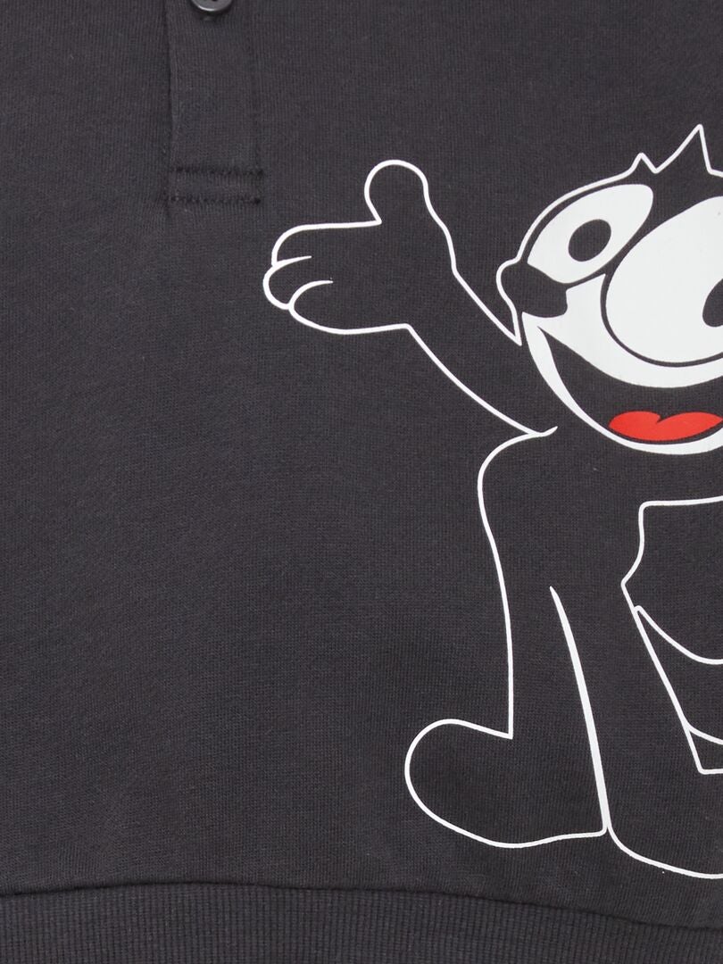 Bedrukte sweater - ZWART