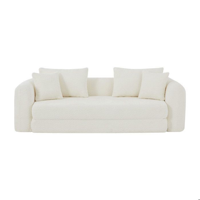 3-Sitzer-Schlafsofa MORPHEO aus beigem Bouclé-Stoff