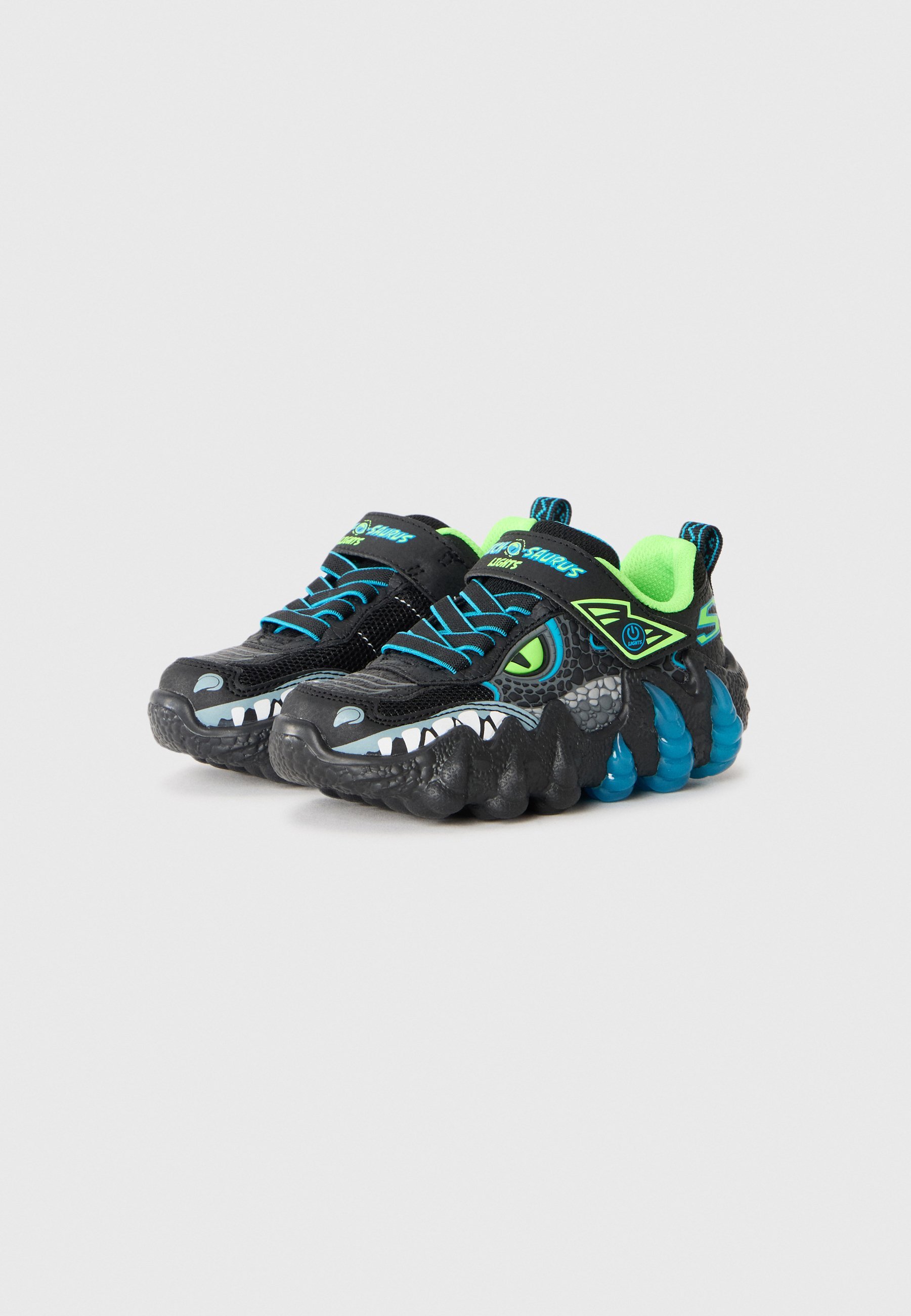 Tênis Skechers SAURUS LIGHTS - preto/azul/lima