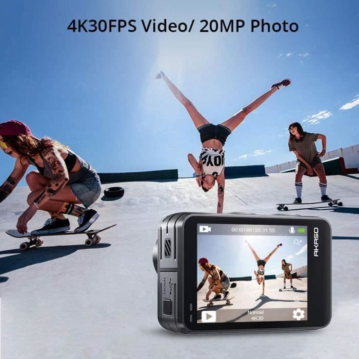 Caméra Sport AKASO Brave 7 LE Etanche 4k 20 Millions pixels - Noir