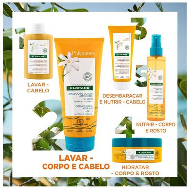 Klorane Polysianes Σαμπουάν για ντους Après-Soleil και σαμπουάν για μετά τον ήλιο 2 σε 1 200 ml 200 ml