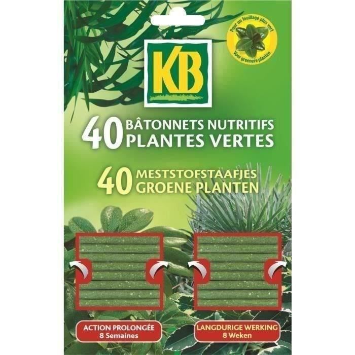 KB Stick Nutritivi per Piante Verdi - Azione Prolungata 8 Settimane - NPK 10-7-9 + 2% MgO