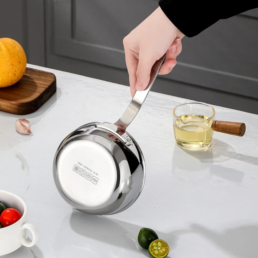 Casserole en acier inoxydable 12 cm, mini-marmite à soupe et à lait, poêle à œufs, casserole résistante aux brûlures, accessoires de cuisine
