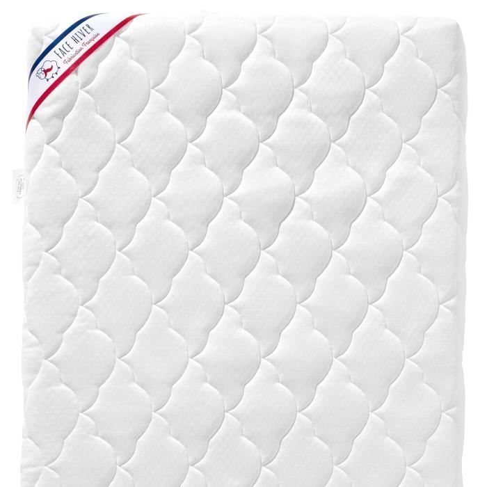 Perfect babymatras - 60x120x10 cm - 2 zijden: zomer/winter - Afneembare hoes - Anti-huisstofmijt