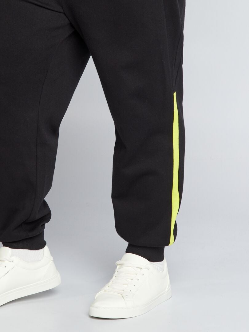 Piqué gebreide joggingbroek - zwart