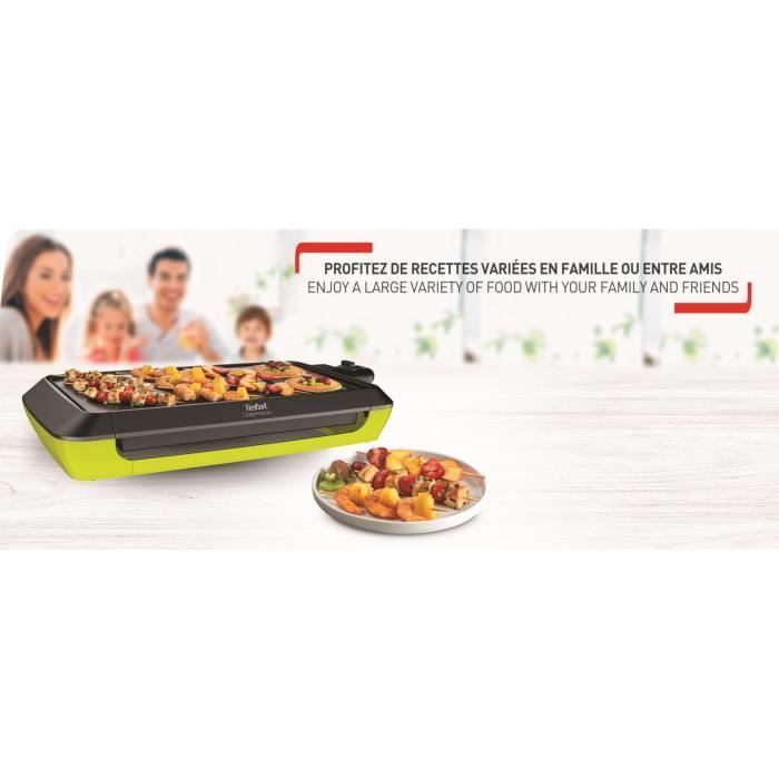 TEFAL CB660301 Colormania Plancha électrique, Puissance 2000 W, Thermostat réglable, Jusqu’à 6 à 8 pers, Revêtement antiadhésif